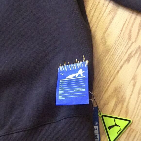 NWT PUMA sweatshirt in brown with blue & orange - Picture 12 of 16